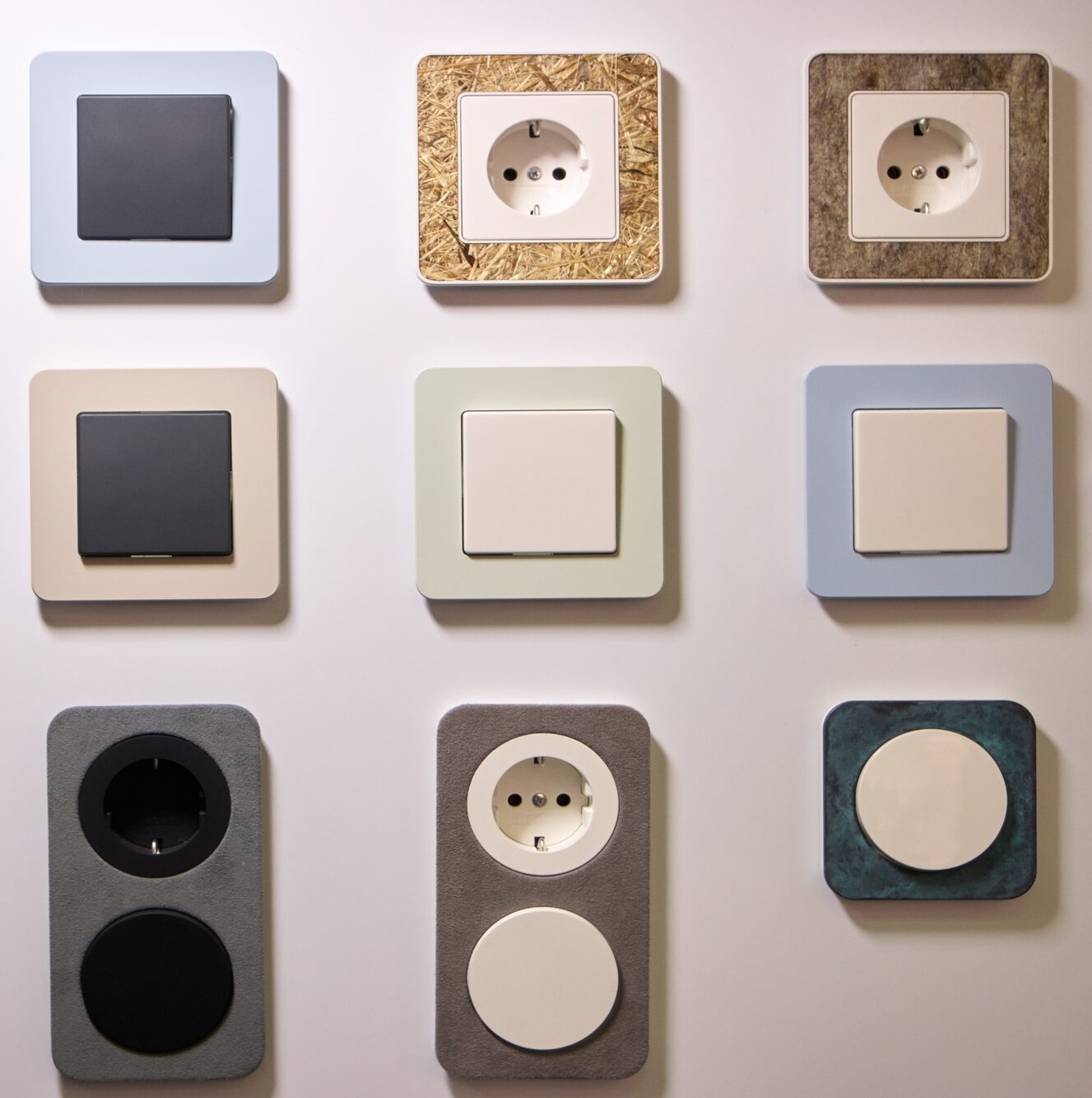 Various switchers and sockets texture.